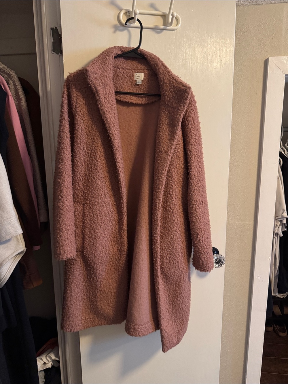 a new day Dusty Rose Teddy Coat
